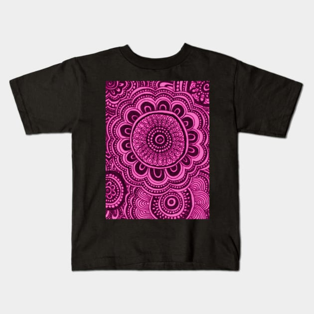 Hot Pink Anemone Flowers Kids T-Shirt by AmyMinori